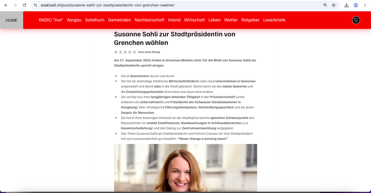 Solothurner Stadtpräsidentenwahl wird immer absurder